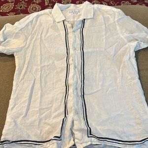 Men’s Porter & Ash Large white button up short sleeve shirt (TD)